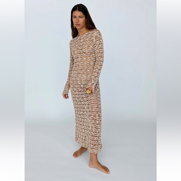 Zara Dresses Zara Long Crochet Knit Dress Limited Edition Poshmark